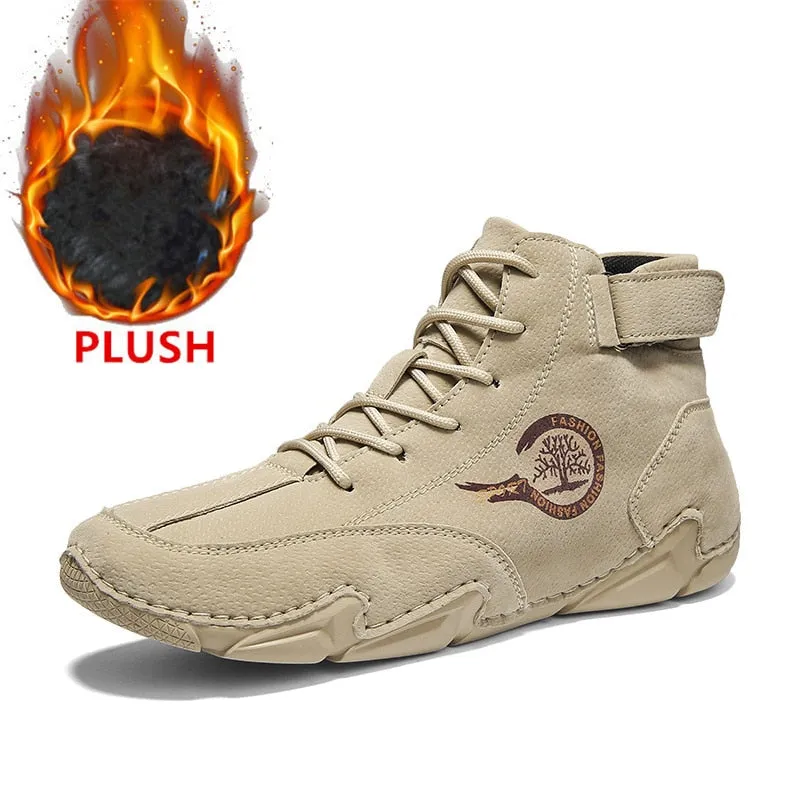 Winter Men's Boots Suede With Fur Ankle Boots