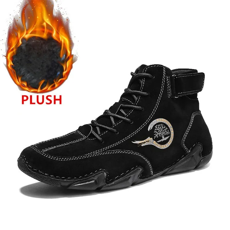 Winter Men's Boots Suede With Fur Ankle Boots