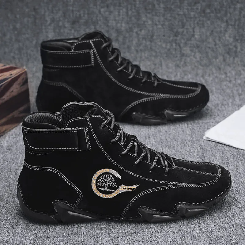 Winter Men's Boots Suede With Fur Ankle Boots