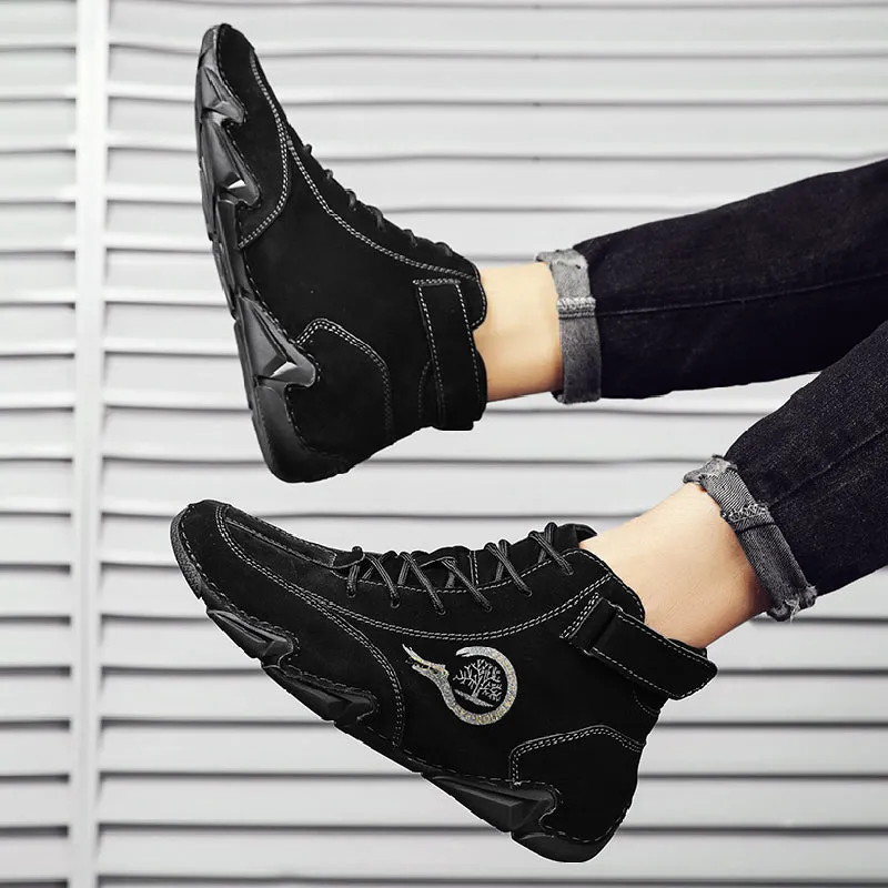 Winter Men's Boots Suede With Fur Ankle Boots