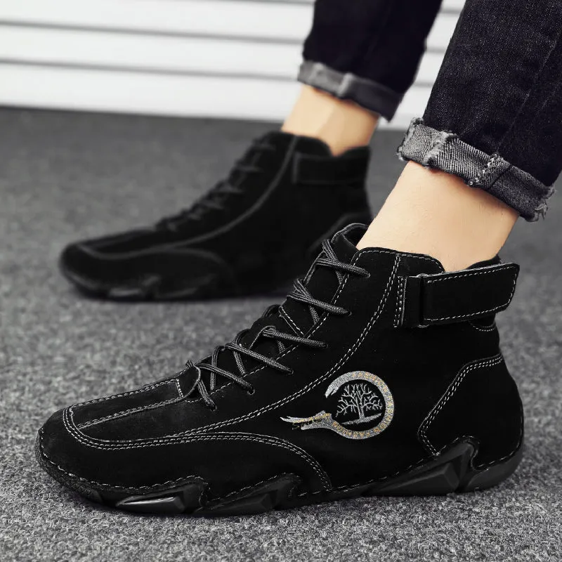 Winter Men's Boots Suede With Fur Ankle Boots