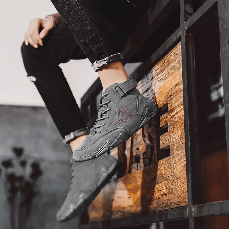 Winter Men's Boots Suede With Fur Ankle Boots