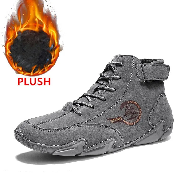 Winter Men's Boots Suede With Fur Ankle Boots