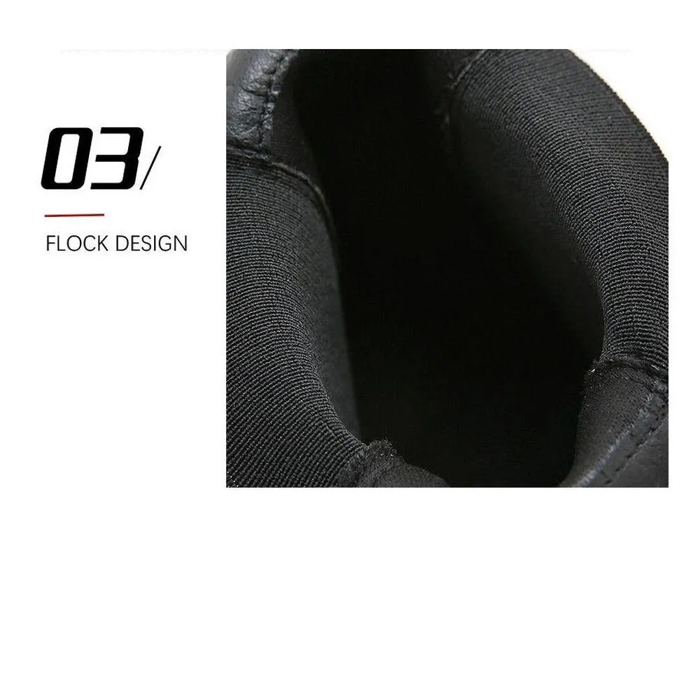 Women Motorcycle Boots Square High Heels Thich Platform Ankle Boots