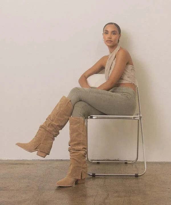 Womens Shoes - Thea Fold Over Slit Jean Boots