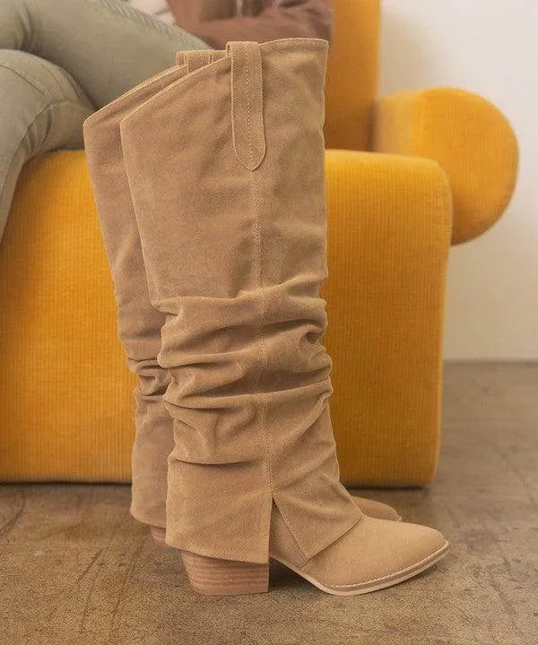Womens Shoes - Thea Fold Over Slit Jean Boots