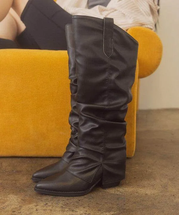 Womens Shoes - Thea Fold Over Slit Jean Boots